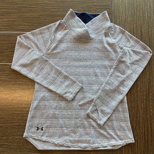 Under Armour Womens Striped Gray Zinger Pullover Streetwear Warm Sweatshirt